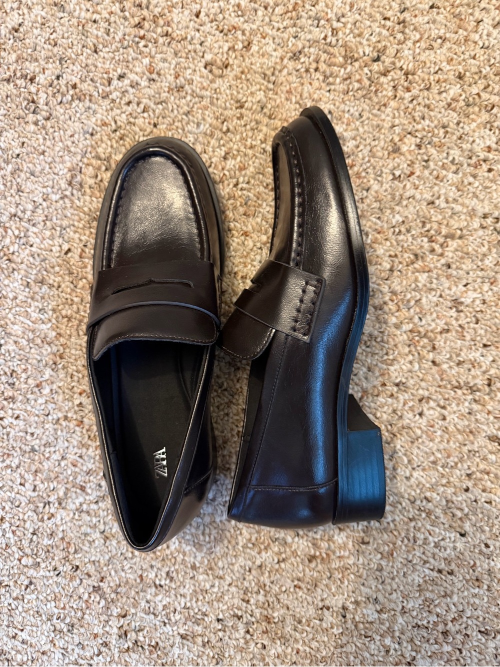 Zara Dark Brown Classic Penny Loafers - Picture 2 of 3